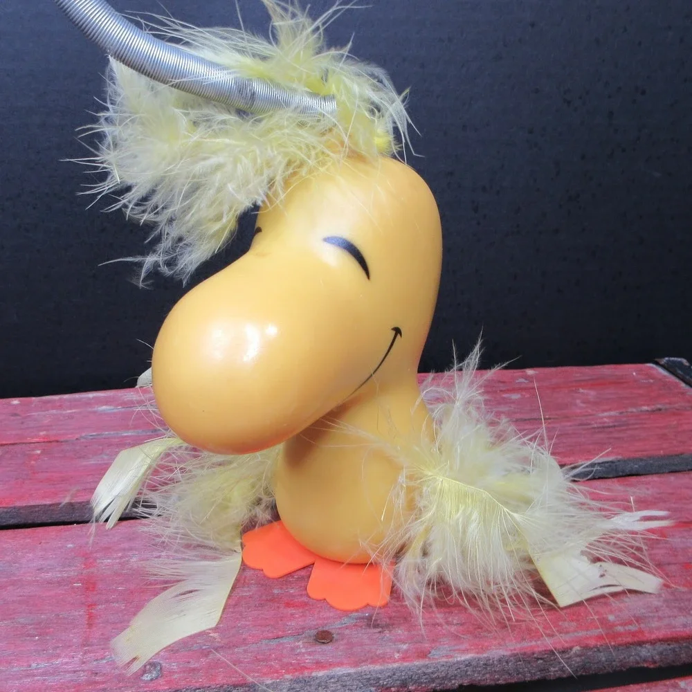 Vintage 1972 Peanuts Woodstock Bobble Head Spring Action Figure Hong Kong United